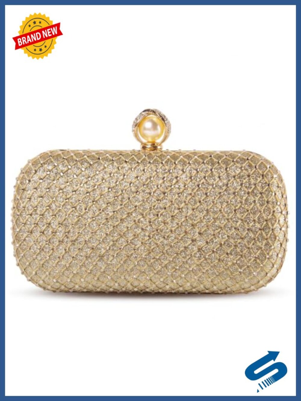Glitter Rhinestone Clutch Purse with Detachable Chain Strap for Women Evening